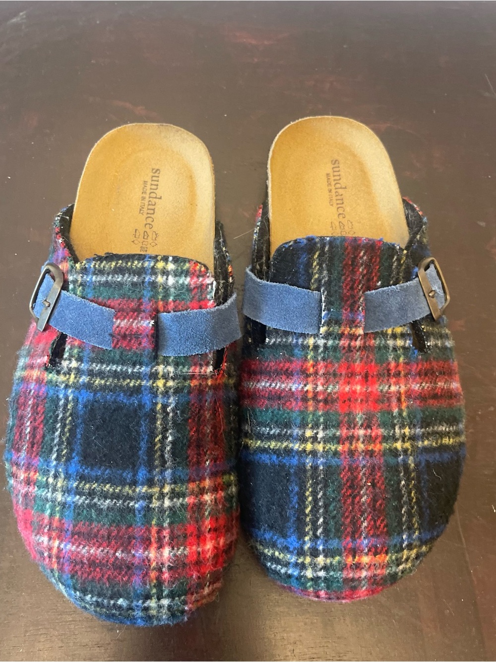 Sundance Plaid Clog slip ons 37/7